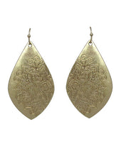 Load image into Gallery viewer, Mandala Design Engraved Teardrop Shape Drop Dangle Earrings