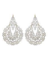 Load image into Gallery viewer, Acetate Resin Floral Filigree Dangle Drop Hook Earrings