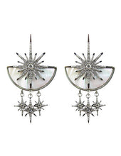 Load image into Gallery viewer, Celestial Sparkling Star Abalone Dangle Hook Earrings
