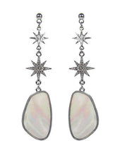 Load image into Gallery viewer, Celestial Sparkling Star Shell Dangle Post Earrings