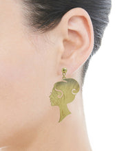 Load image into Gallery viewer, Elegant lady Face Design Drop Dangle Post Earrings