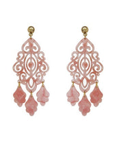 Load image into Gallery viewer, Acetate Resin Chandelier  Filigree Dangle Drop Post Earrings