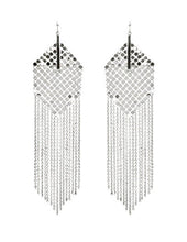 Load image into Gallery viewer, Metal Tassel Fringe Long Wedding Bridal Dangle Drop Earrings