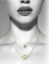 Load image into Gallery viewer, Evil Eye Wire Abstract 2 lines Layered Necklaces