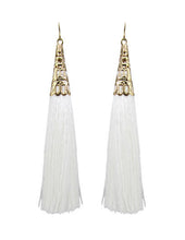 Load image into Gallery viewer, Thread Tassel Filigree Cap Drop Dangle Earrings S/S season colors
