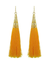 Load image into Gallery viewer, Thread Tassel Filigree Cap Drop Dangle Earrings S/S season colors