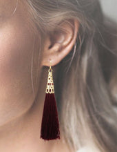 Load image into Gallery viewer, Thread Tassel Filigree Cap Drop Dangle Earrings S/S season colors