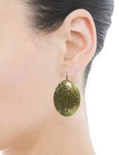 Load image into Gallery viewer, Tree of Life Design Engraved Oval Shape Drop Dangle Earrings