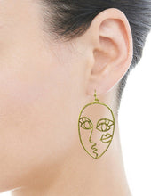 Load image into Gallery viewer, Picasso Face with Kiss Design Drop Dangle Hook Earrings