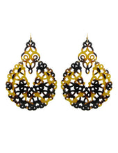 Load image into Gallery viewer, Acetate Resin Floral Filigree Dangle Drop Hook Earrings