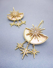 Load image into Gallery viewer, Celestial Sparkling Star Abalone Dangle Hook Earrings
