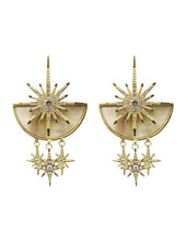 Load image into Gallery viewer, Celestial Sparkling Star Abalone Dangle Hook Earrings