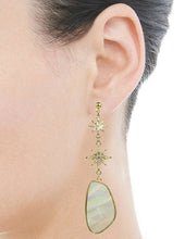 Load image into Gallery viewer, Celestial Sparkling Star Shell Dangle Post Earrings