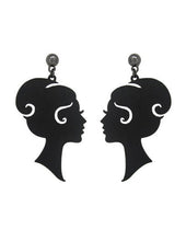 Load image into Gallery viewer, Elegant lady Face Design Drop Dangle Post Earrings