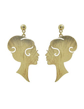 Load image into Gallery viewer, Elegant lady Face Design Drop Dangle Post Earrings