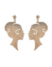 Load image into Gallery viewer, Elegant lady Face Design Drop Dangle Post Earrings