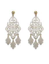 Load image into Gallery viewer, Acetate Resin Chandelier  Filigree Dangle Drop Post Earrings