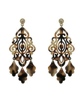 Load image into Gallery viewer, Acetate Resin Chandelier  Filigree Dangle Drop Post Earrings