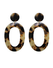 Load image into Gallery viewer, Acetate Resin Round Oval shape Dangle Drop Post Earrings