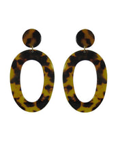 Load image into Gallery viewer, Acetate Resin Round Oval shape Dangle Drop Post Earrings