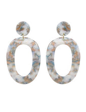 Load image into Gallery viewer, Acetate Resin Round Oval shape Dangle Drop Post Earrings