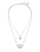 Load image into Gallery viewer, Evil Eye Wire Abstract 2 lines Layered Necklaces