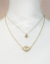Load image into Gallery viewer, Evil Eye Wire Abstract 2 lines Layered Necklaces