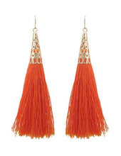 Load image into Gallery viewer, Thread Tassel Filigree Cap Drop Dangle Earrings S/S season colors