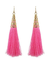 Load image into Gallery viewer, Thread Tassel Filigree Cap Drop Dangle Earrings S/S season colors