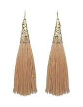 Load image into Gallery viewer, Thread Tassel Filigree Cap Drop Dangle Earrings S/S season colors