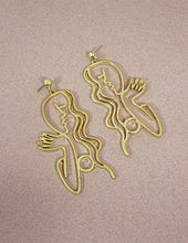 Load image into Gallery viewer, Picasso Face Girl Before a Mirror  Design Drop Dangle Post Earrings