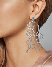 Load image into Gallery viewer, Picasso Face Girl Before a Mirror  Design Drop Dangle Post Earrings