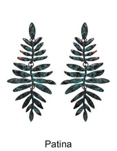 Load image into Gallery viewer, Evergreen leave earrings Laurel leave earrings Falling Needle leaf plant Leaf earring Nature inspired Post Earrings