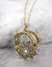 Load image into Gallery viewer, Snowflake 6 Times Magnifier Magnifying Glass Top Side open Magnet Pendant Necklace, 30 inch plus 3 inch