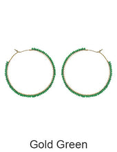 Load image into Gallery viewer, Wired Earrings, Beaded Earrings, Round earring, Hoop earrings