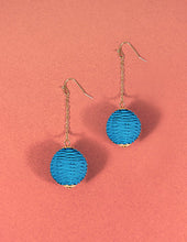 Load image into Gallery viewer, Rattan Earring, Bamboo Ball with long Chain Earring, Hand Woven Earring, Natural Woven earring, Straw earring Hook Earrings