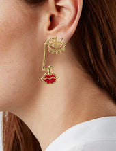 Load image into Gallery viewer, Picasso Face earrings, Eye earrings, lips earring, Abstract earring, Drop Dangle Post Earrings