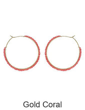 Load image into Gallery viewer, Wired Earrings, Beaded Earrings, Round earring, Hoop earrings
