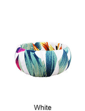 Load image into Gallery viewer, Tropical Fabric Wrap Wood Large Wide Bangle Bracelets