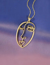 Load image into Gallery viewer, Picasso Face Wired Design Necklace 17 inch plus 3 inch