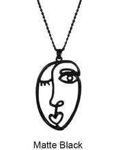 Load image into Gallery viewer, Picasso Face Wired Design Necklace 17 inch plus 3 inch