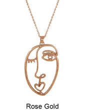 Load image into Gallery viewer, Picasso Face Wired Design Necklace 17 inch plus 3 inch