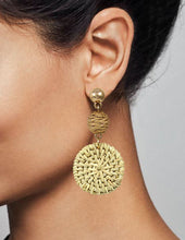 Load image into Gallery viewer, Rattan Earring Hand Woven Earring, Natural Woven earring, Straw earring, Geometric earrings, Knit earring, Post Earrings