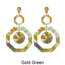 Load image into Gallery viewer, Acetate Resin Geometric Dangle Post Earrings
