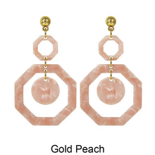 Load image into Gallery viewer, Acetate Resin Geometric Dangle Post Earrings