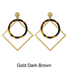 Load image into Gallery viewer, Acetate Resin Geometric Dangle Post Earrings