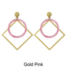 Load image into Gallery viewer, Acetate Resin Geometric Dangle Post Earrings