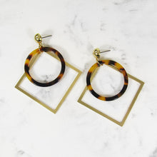 Load image into Gallery viewer, Acetate Resin Geometric Dangle Post Earrings