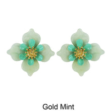Load image into Gallery viewer, Acetate Resin Flower Delicate Post Earrings