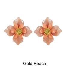 Load image into Gallery viewer, Acetate Resin Flower Delicate Post Earrings